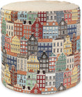 Load image into Gallery viewer, Scandinavian houses theme pouf