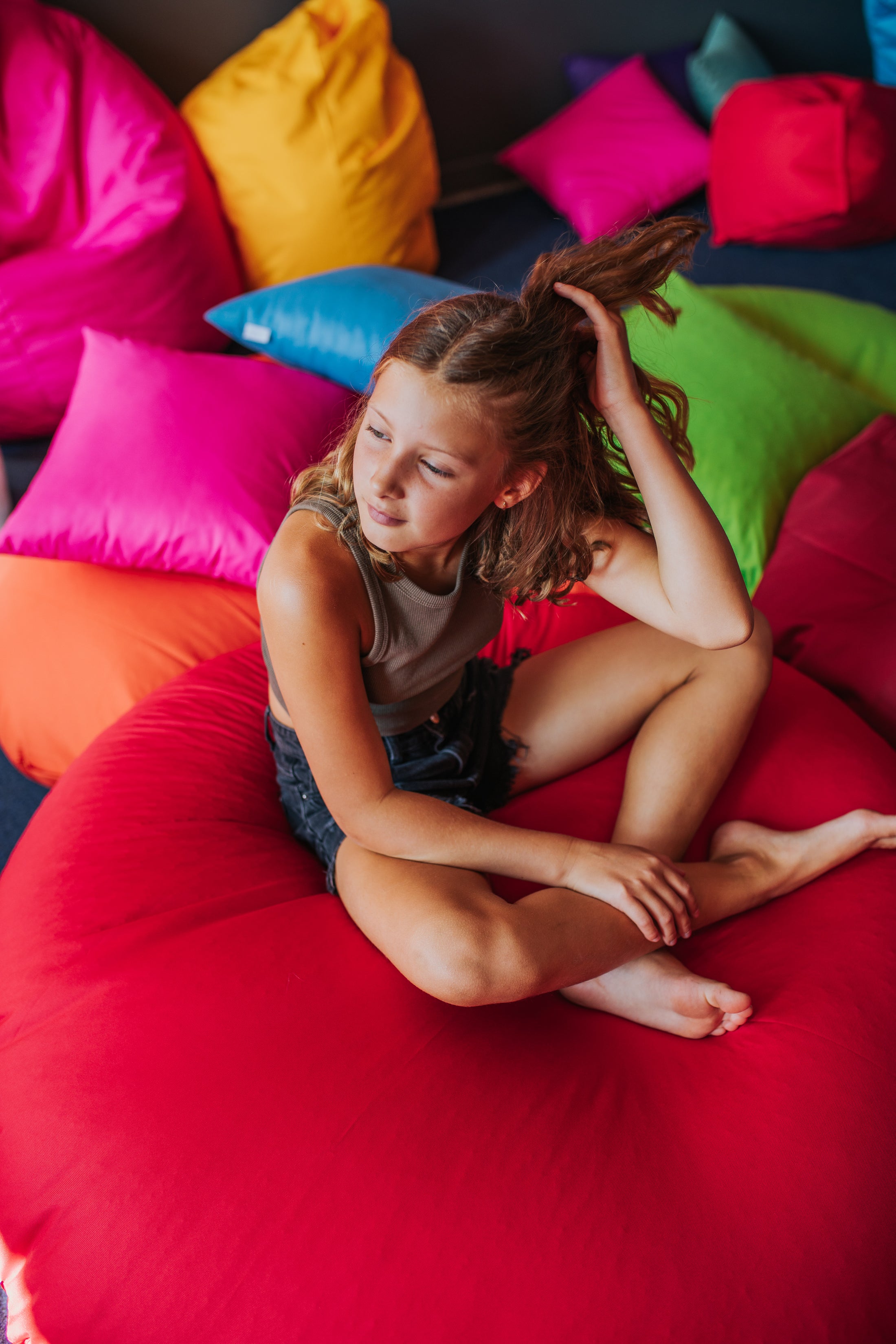 Water resistant Oxford fabric Pouffe beanbag
