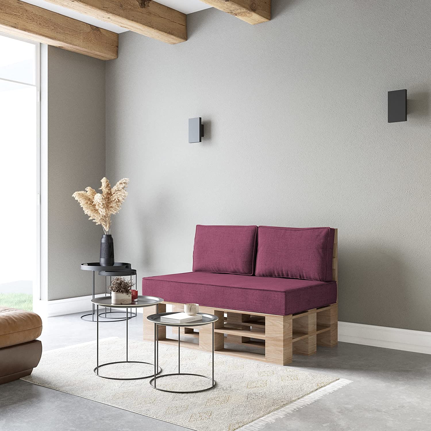 Classic garden cushions for EU pallet furniture